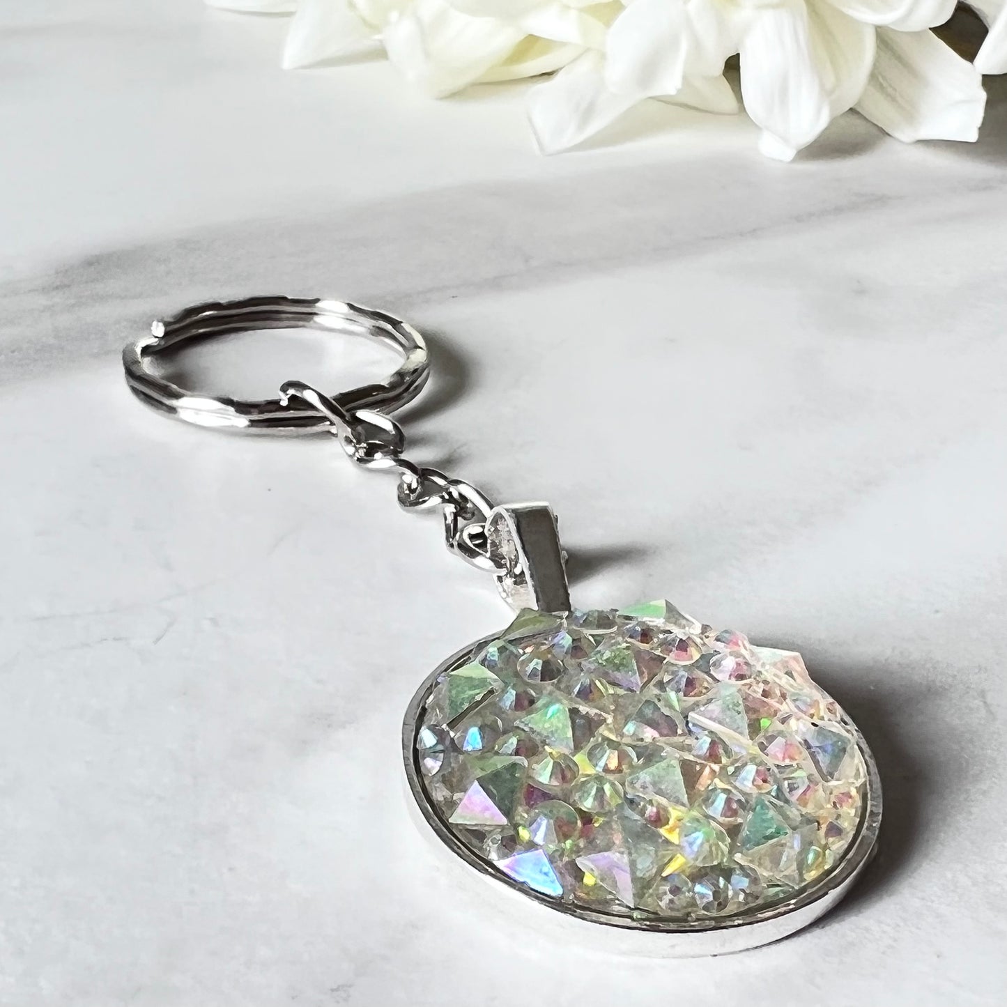 Crystal 15th Anniversary Keyring Handmade-Keyring-Handmadeanniversary-Handmade Anniversary