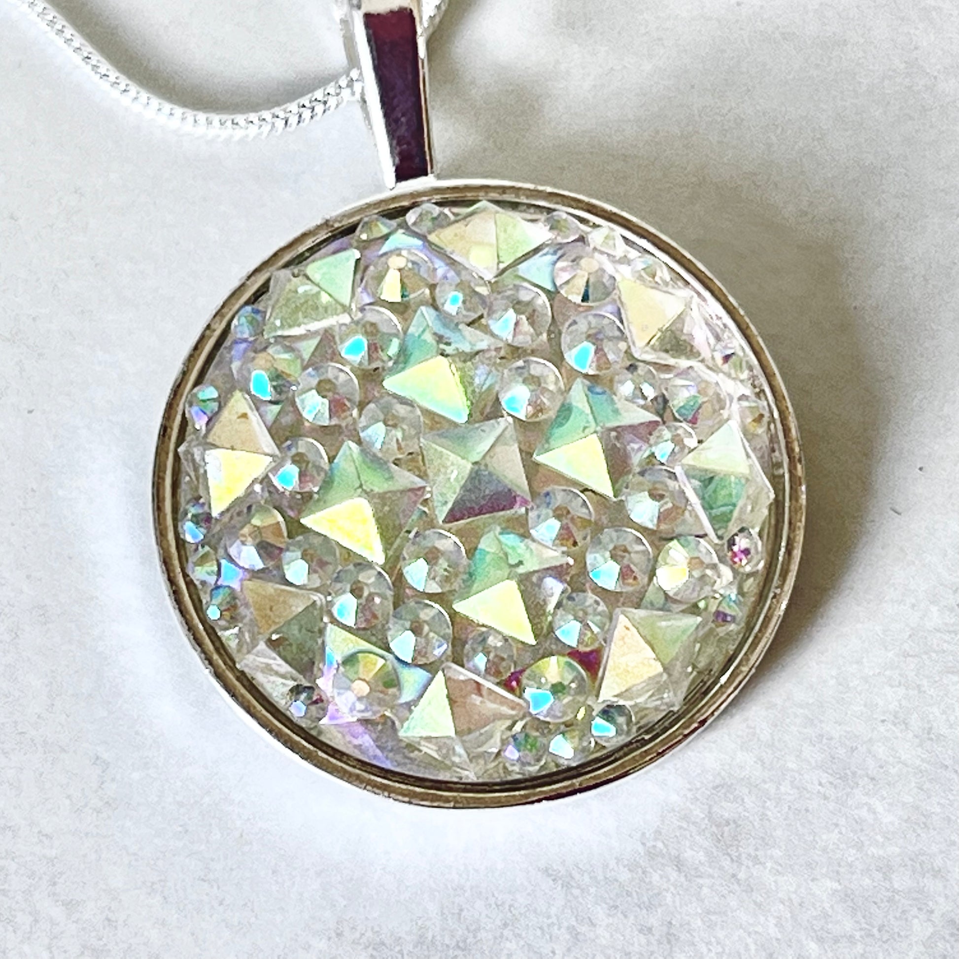 Crystal 15th Anniversary Pendant & Earrings Jewellery Set Handmade-Pendant & Earrings-Handmadeanniversary-Handmade Anniversary