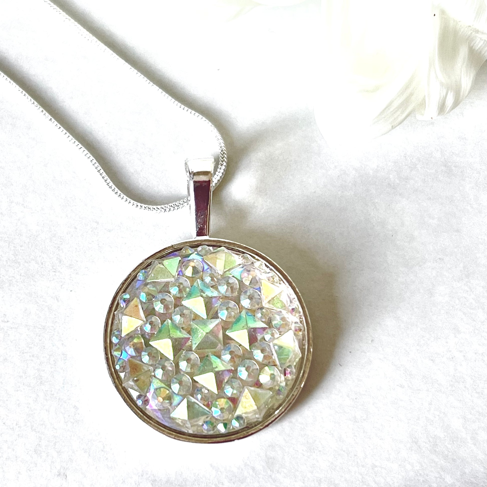 Crystal 15th Anniversary Pendant & Earrings Jewellery Set Handmade-Pendant & Earrings-Handmadeanniversary-Handmade Anniversary