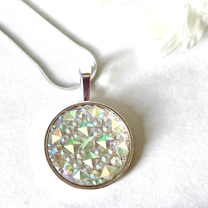 Crystal 15th Anniversary Pendant & Earrings Jewellery Set Handmade-Pendant & Earrings-Handmadeanniversary-Handmade Anniversary