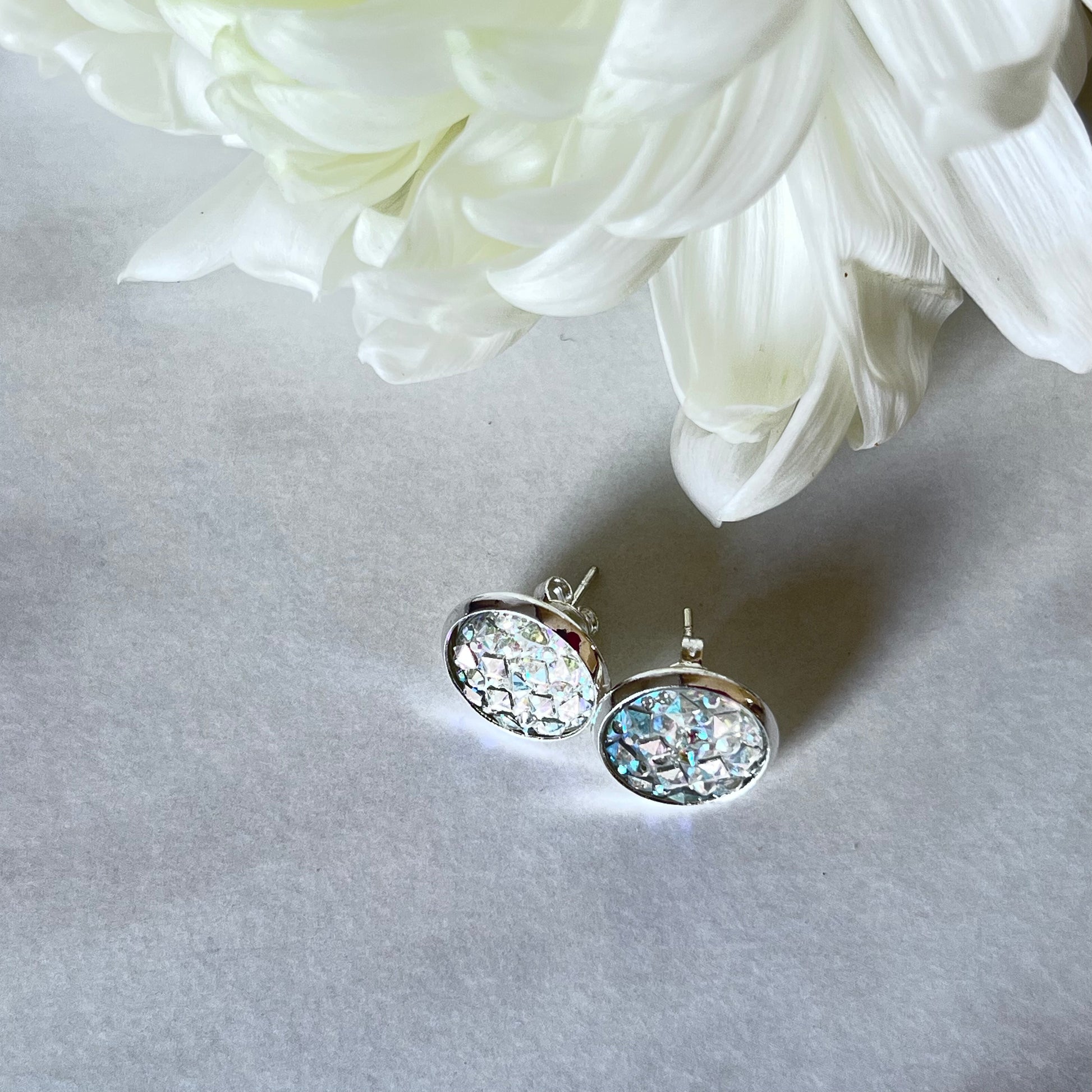 Crystal 15th Anniversary Stud Earrings Handmade-Earrings-Handmadeanniversary-Handmade Anniversary