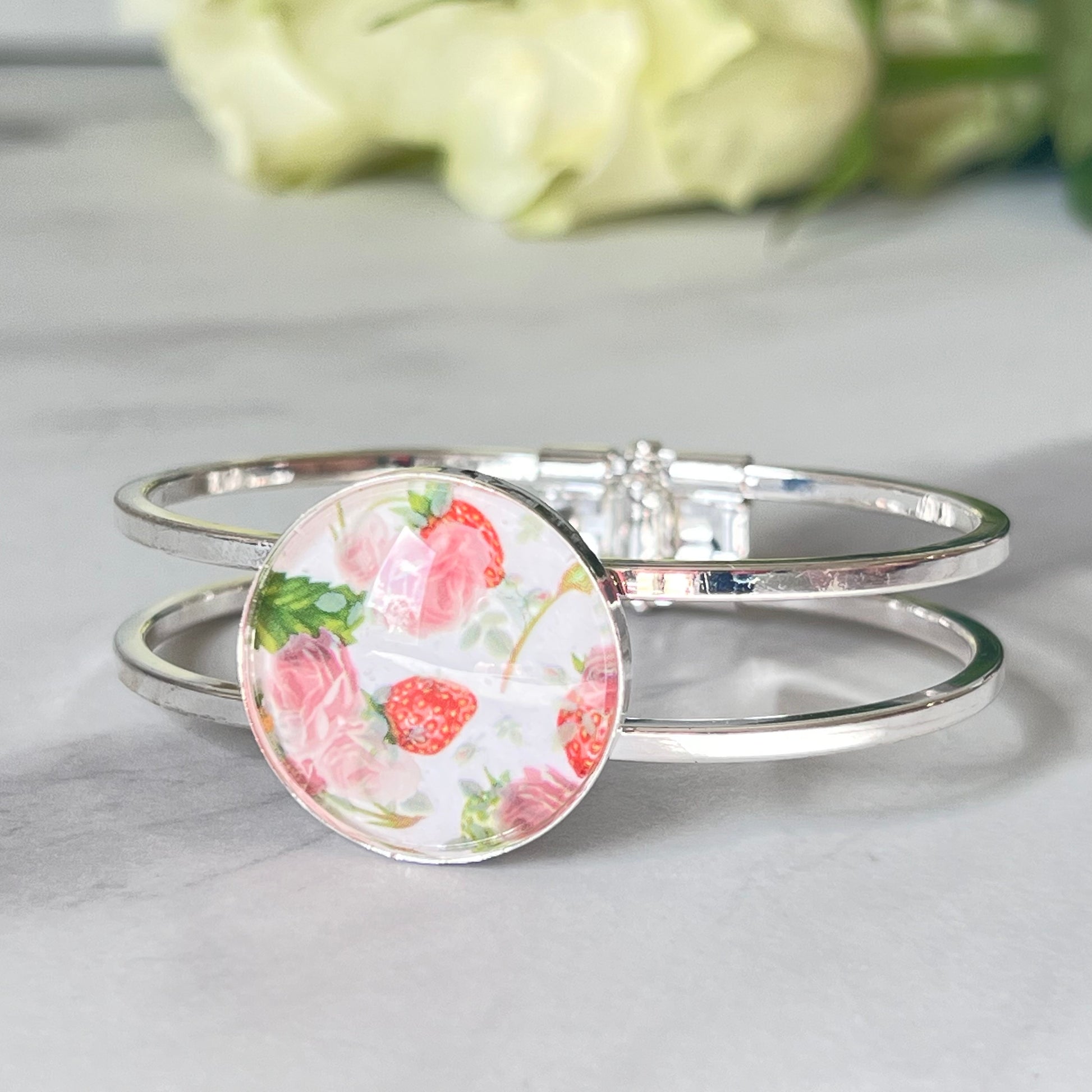 Fruit & Flower 4th Anniversary Bangle Bracelet Handmade-Bangle-Handmadeanniversary-Handmade Anniversary