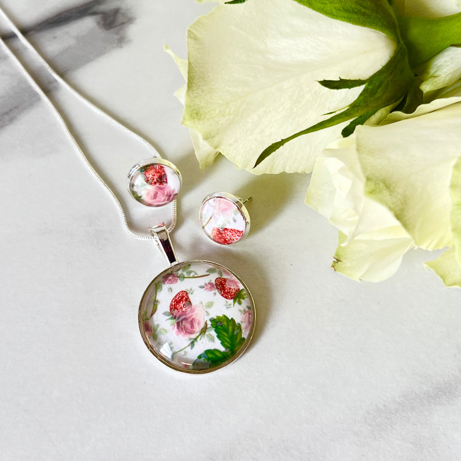 Fruit & Flower 4th Anniversary Earrings Handmade-Earrings-Handmadeanniversary-Handmade Anniversary