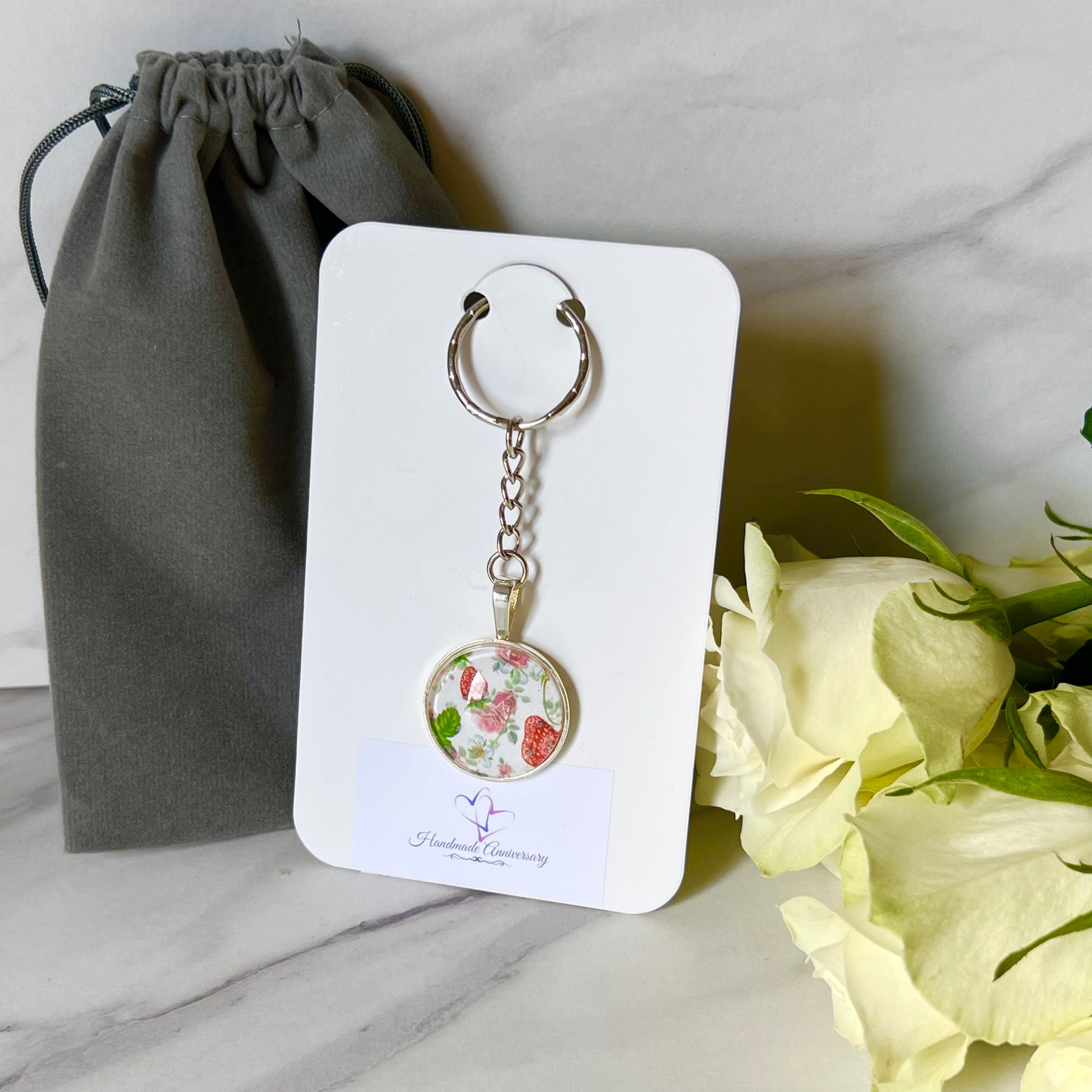 Fruit & Flower 4th Anniversary Keyring Handmade-Keyring-Handmadeanniversary-Handmade Anniversary