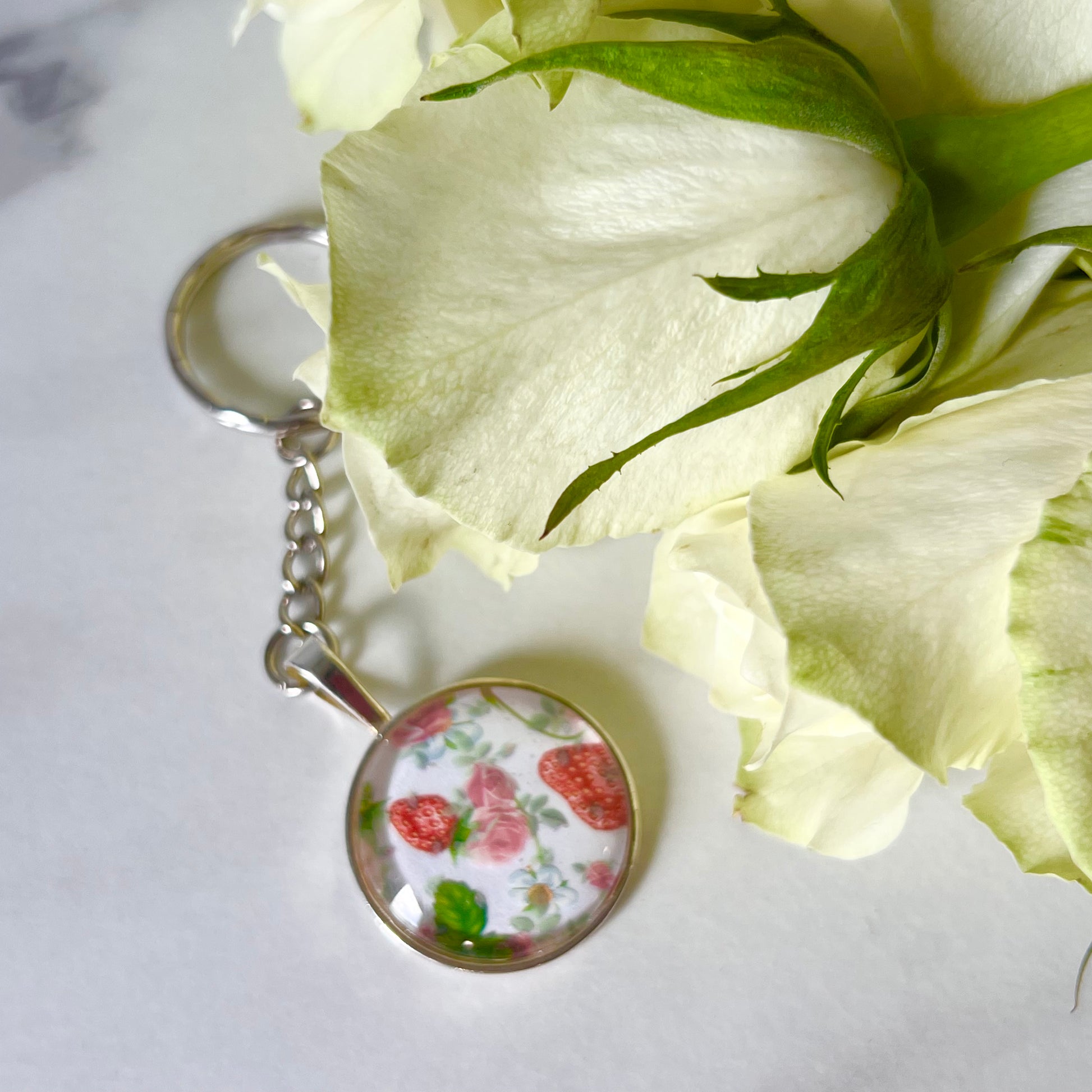 Fruit & Flower 4th Anniversary Keyring Handmade-Keyring-Handmadeanniversary-Handmade Anniversary