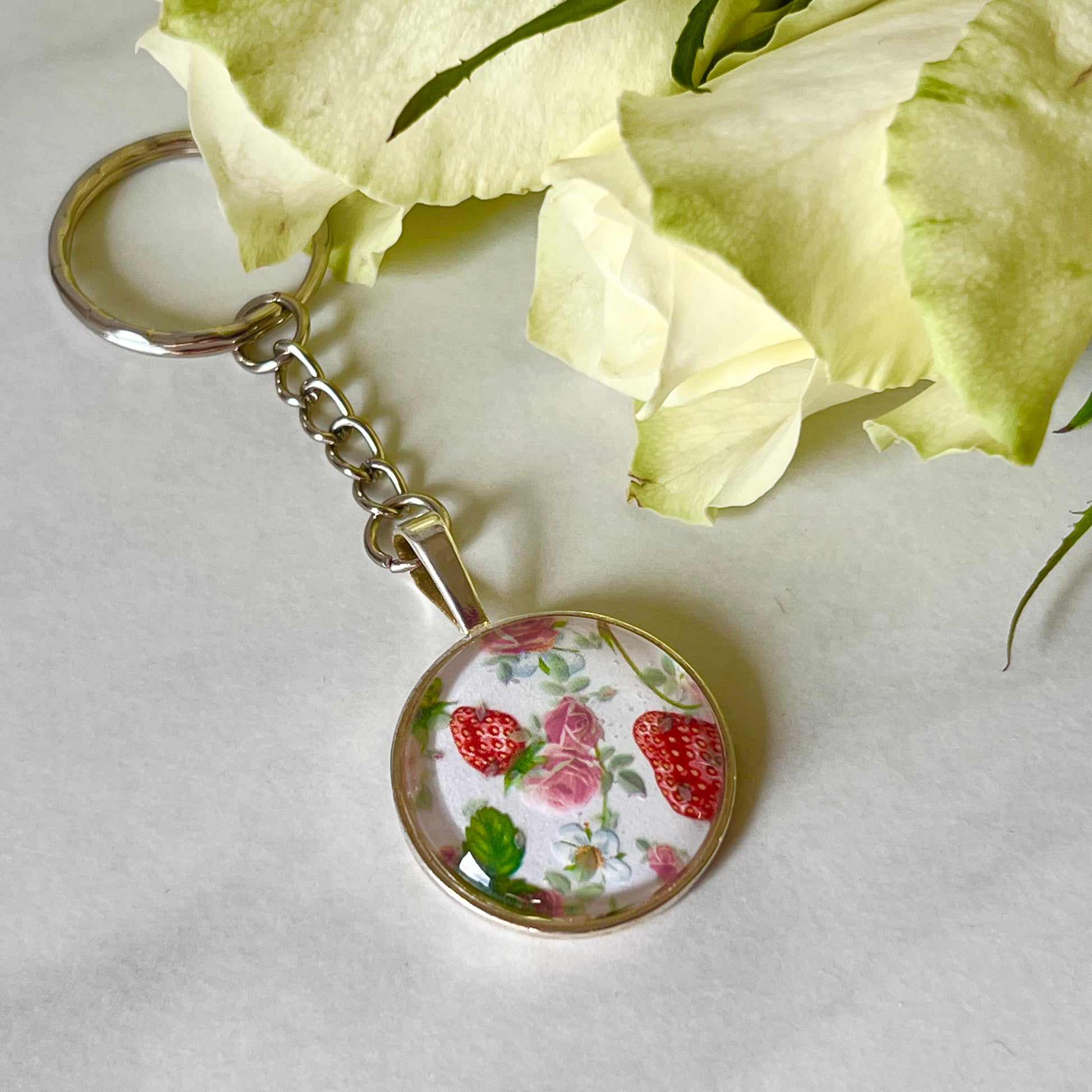 Fruit & Flower 4th Anniversary Keyring Handmade-Keyring-Handmadeanniversary-Handmade Anniversary