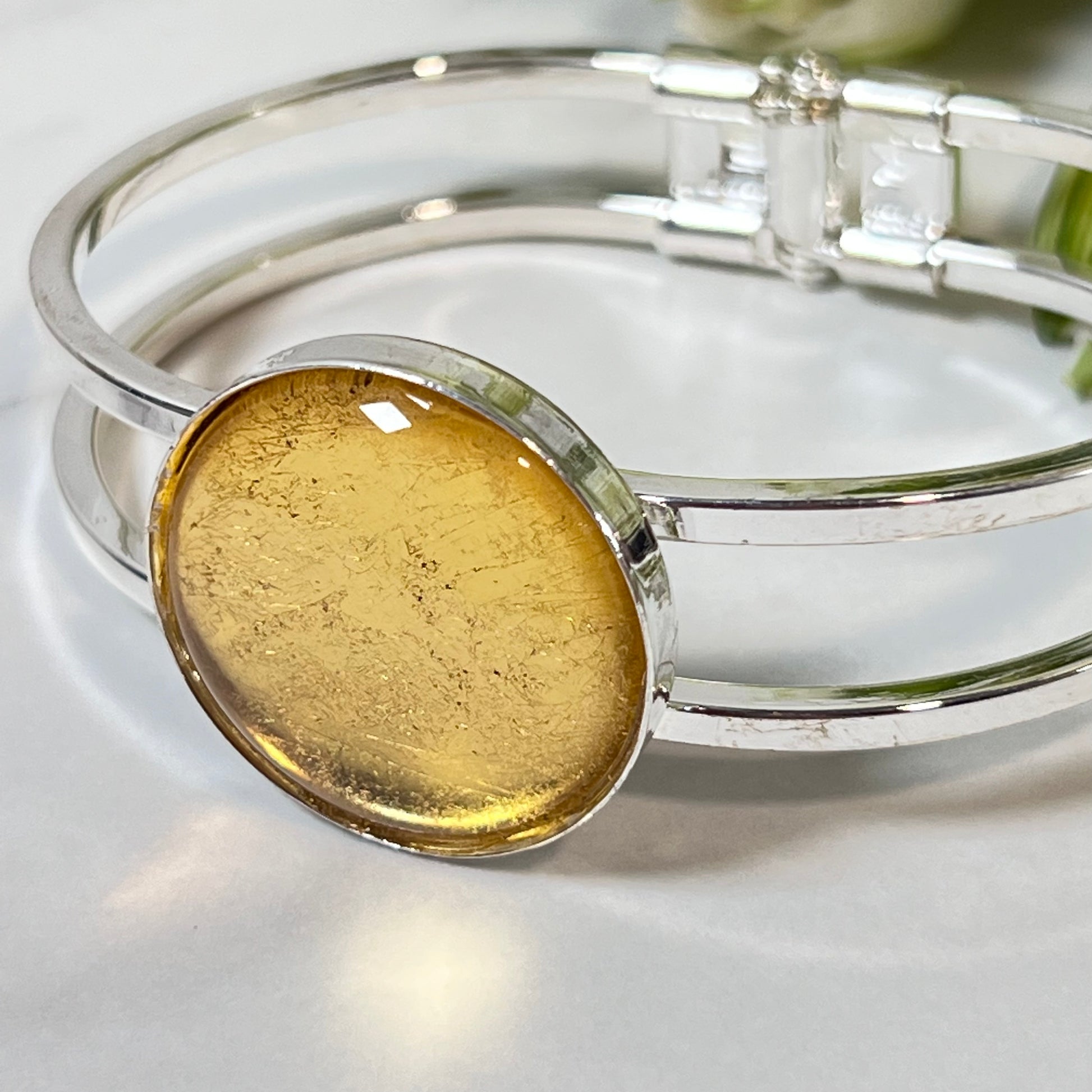 Gold 50th Anniversary Bangle Bracelet Handmade-Bangle-Handmadeanniversary-Handmade Anniversary