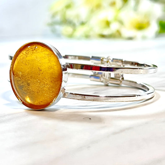 Gold 50th Anniversary Bangle Bracelet Handmade-Bangle-Handmadeanniversary-Handmade Anniversary