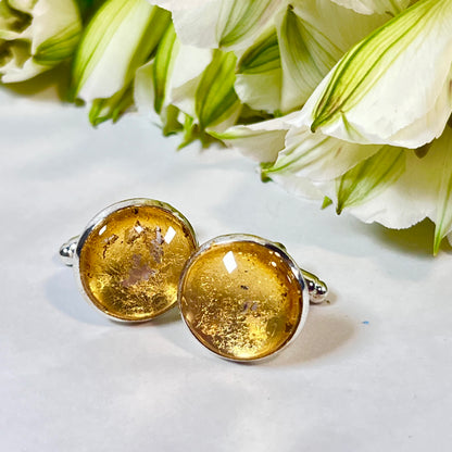 Gold 50th Anniversary Cufflinks Handmade-Cufflinks-Handmadeanniversary-Handmade Anniversary