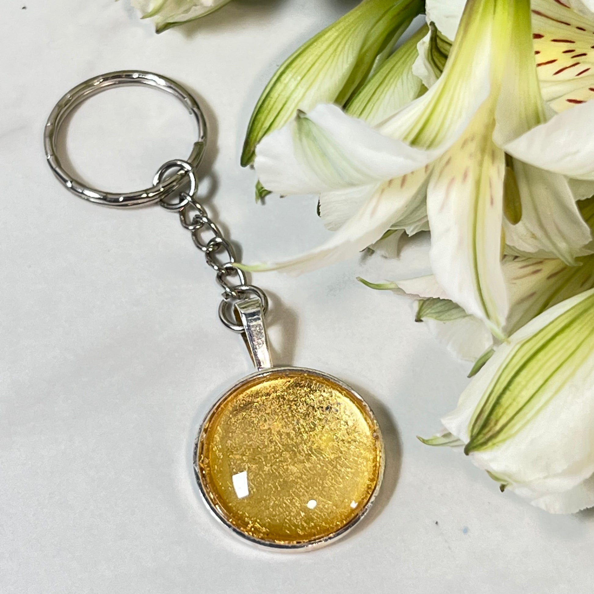 Gold 50th Anniversary Keyring Handmade-Keyring-Handmadeanniversary-Handmade Anniversary