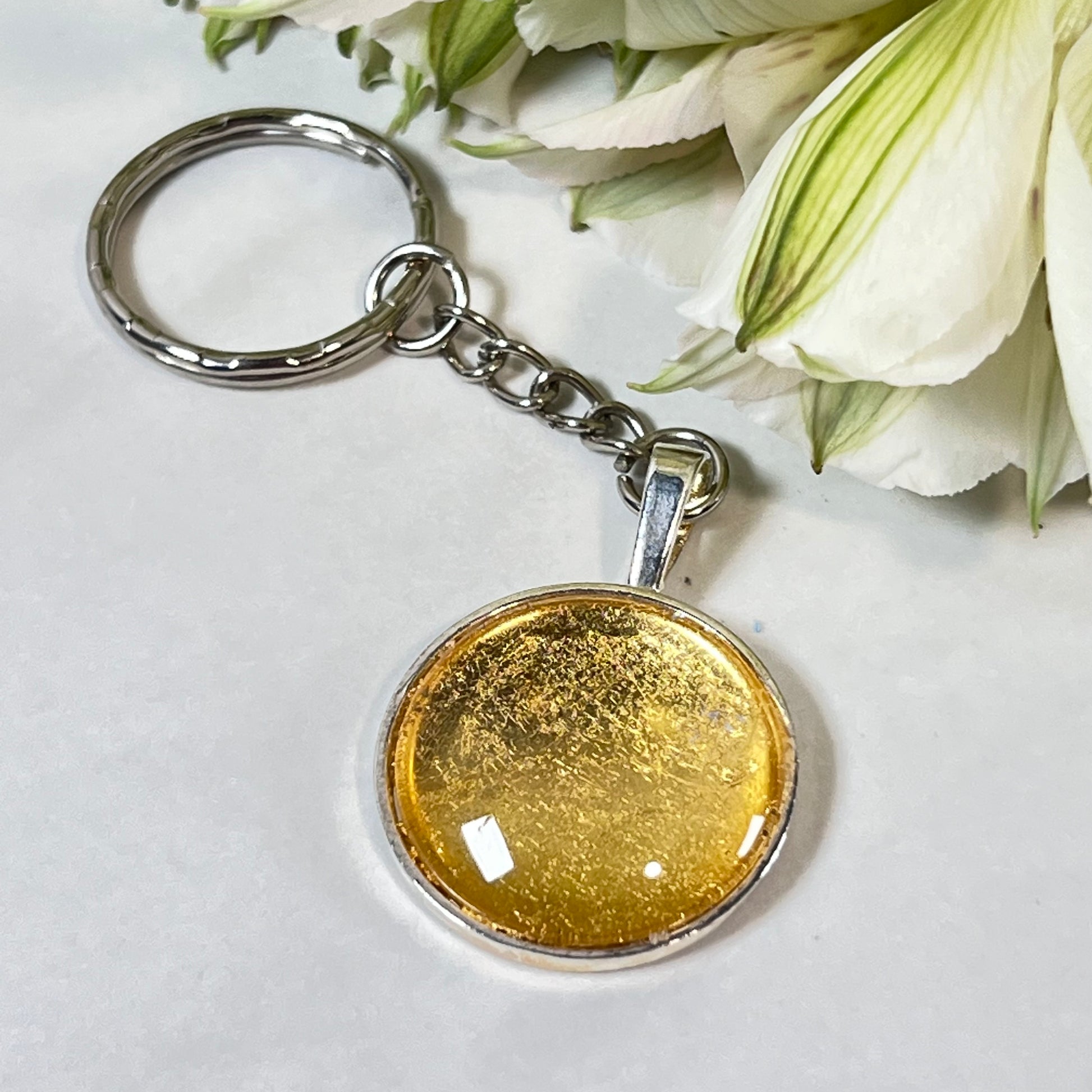 Gold 50th Anniversary Keyring Handmade-Keyring-Handmadeanniversary-Handmade Anniversary
