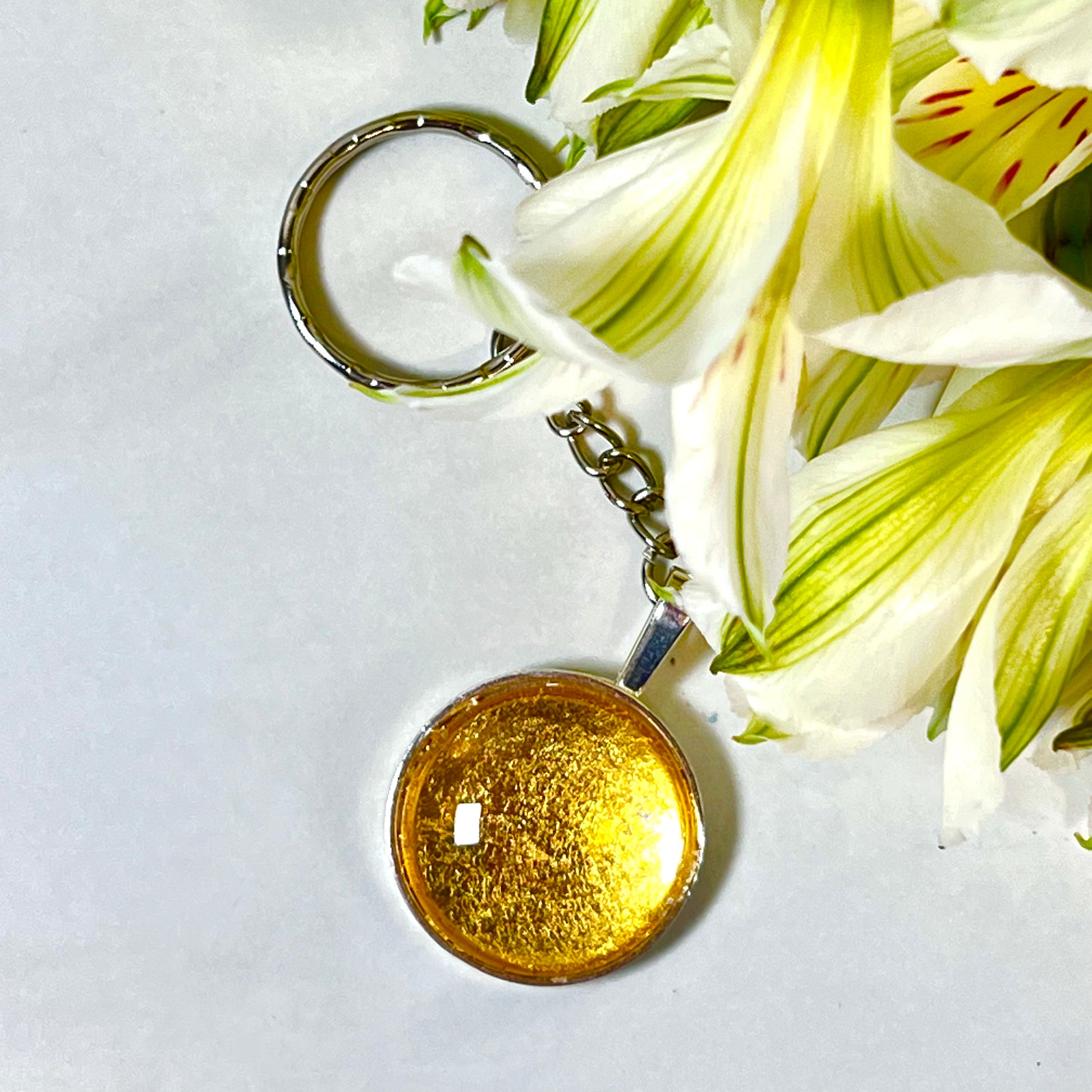 Gold 50th Anniversary Keyring Handmade-Keyring-Handmadeanniversary-Handmade Anniversary