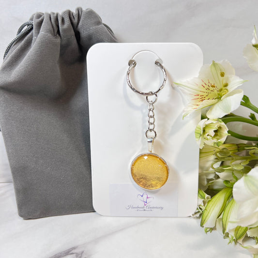 Gold 50th Anniversary Keyring Handmade-Keyring-Handmadeanniversary-Handmade Anniversary