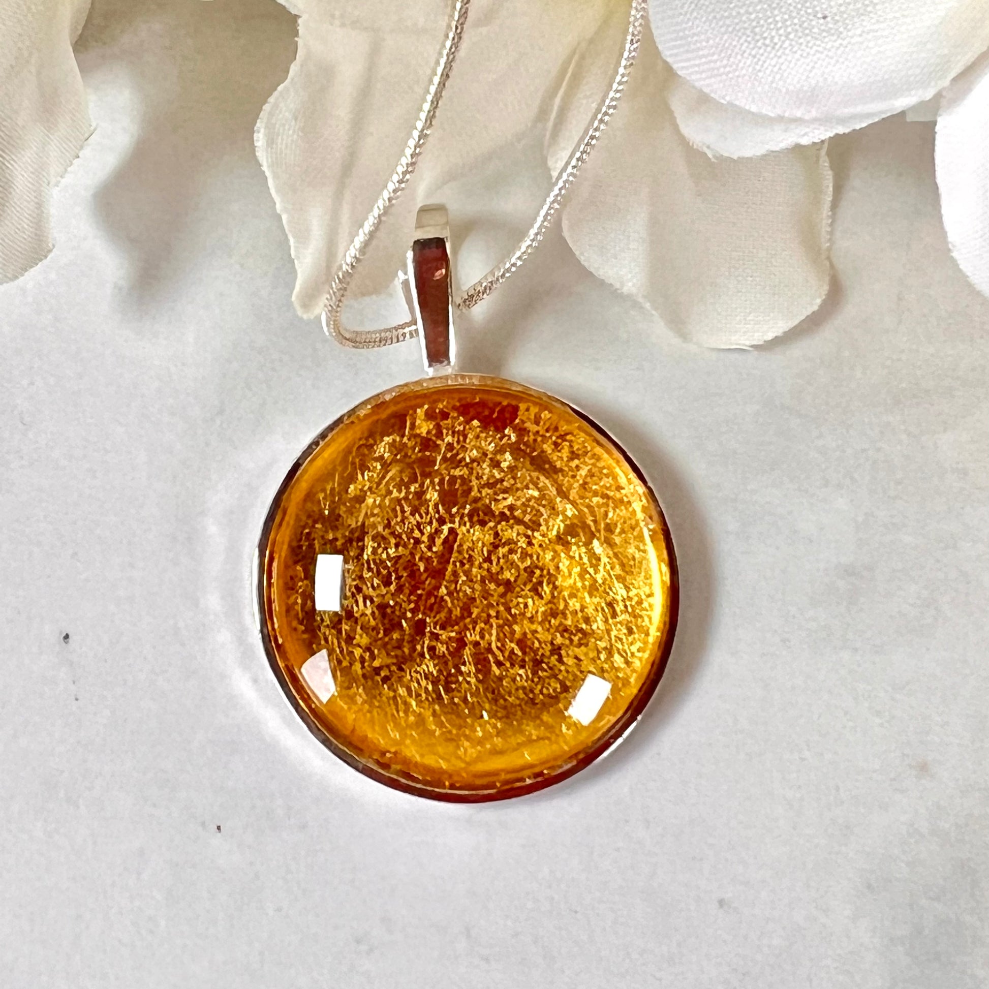 Gold 50th Anniversary Pendant & Earrings Jewellery Set Handmade-Pendant & Earrings-Handmadeanniversary-Handmade Anniversary