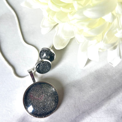 Iron 6th Anniversary Pendant & Earrings Silver Plated Jewellery Set Handmade-Pendant & Earrings-Handmadeanniversary-Handmade Anniversary