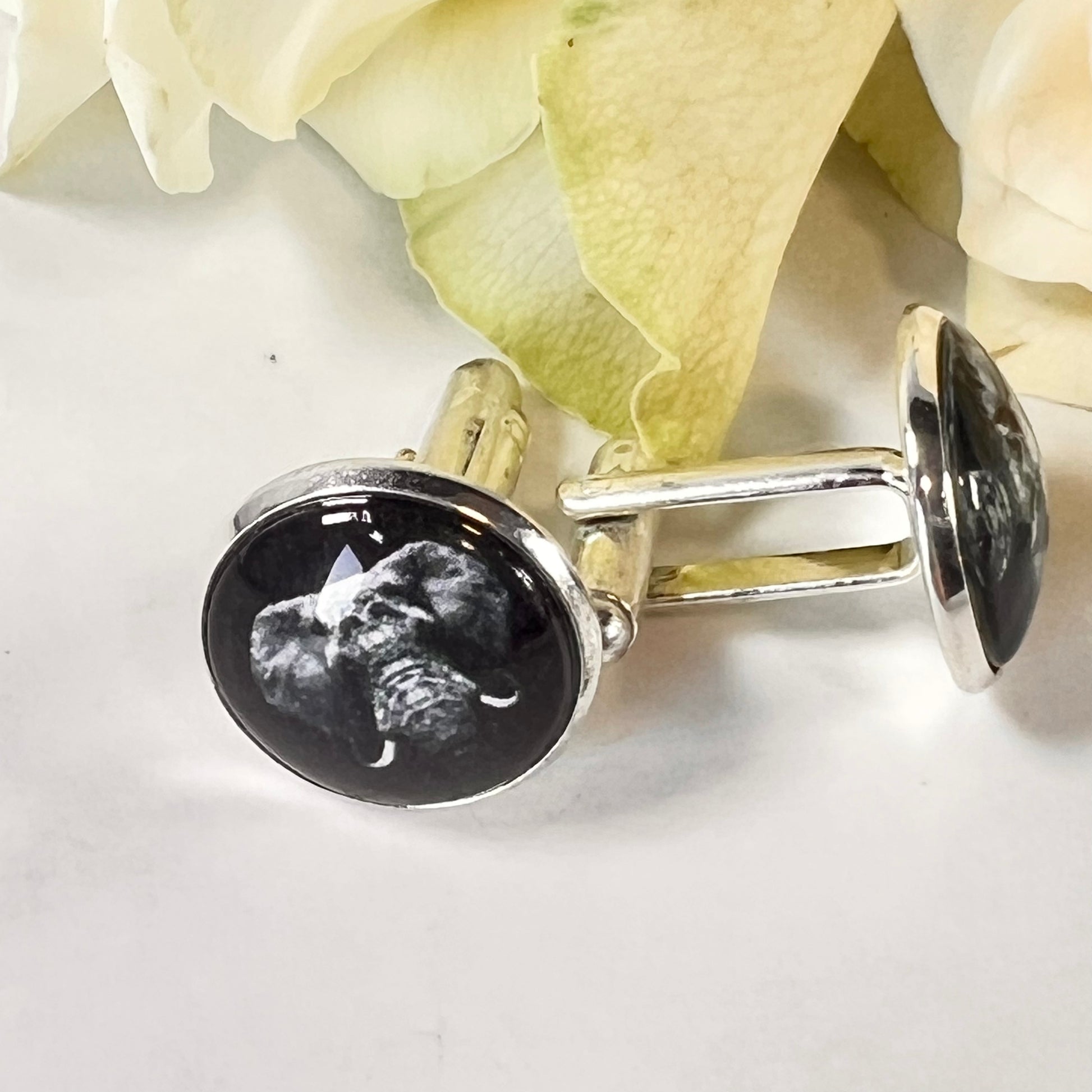 Ivory 14th Anniversary Cufflinks Handmade-Cufflinks-Handmadeanniversary-Handmade Anniversary