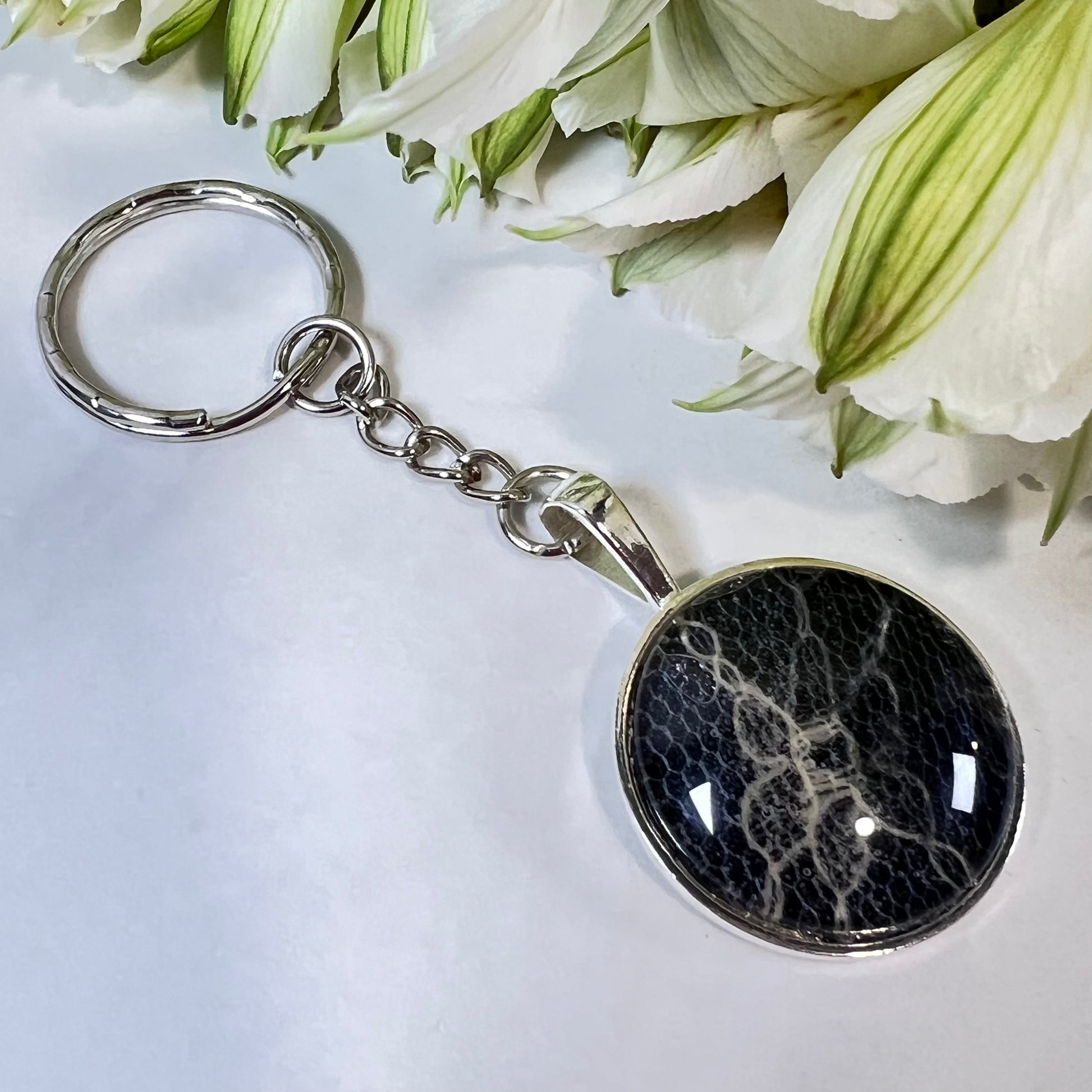 Lace 13th Anniversary Keyring Handmade-Keyring-Handmadeanniversary-Handmade Anniversary