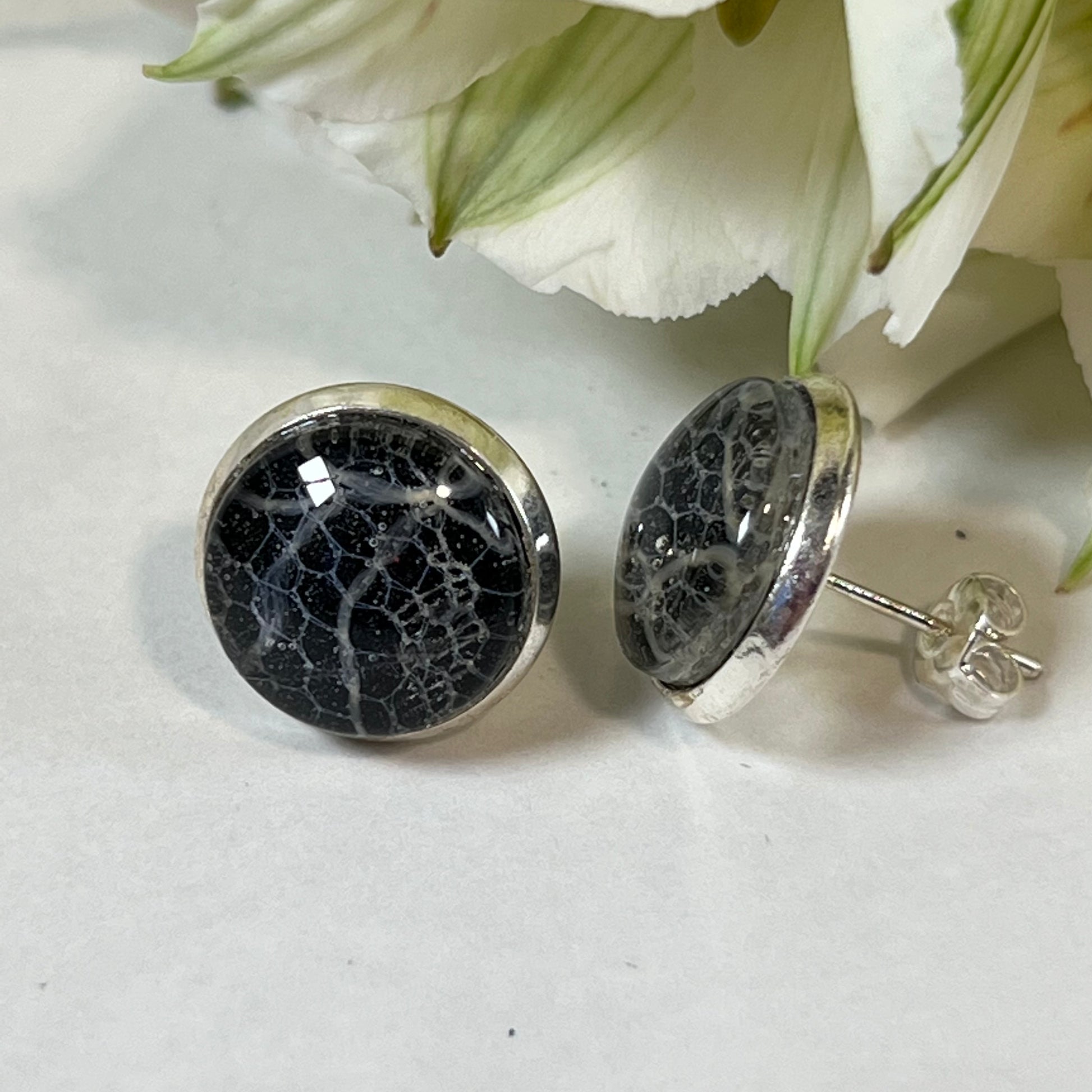 Lace 13th Anniversary Stud Earrings Handmade-Earrings-Handmadeanniversary-Handmade Anniversary