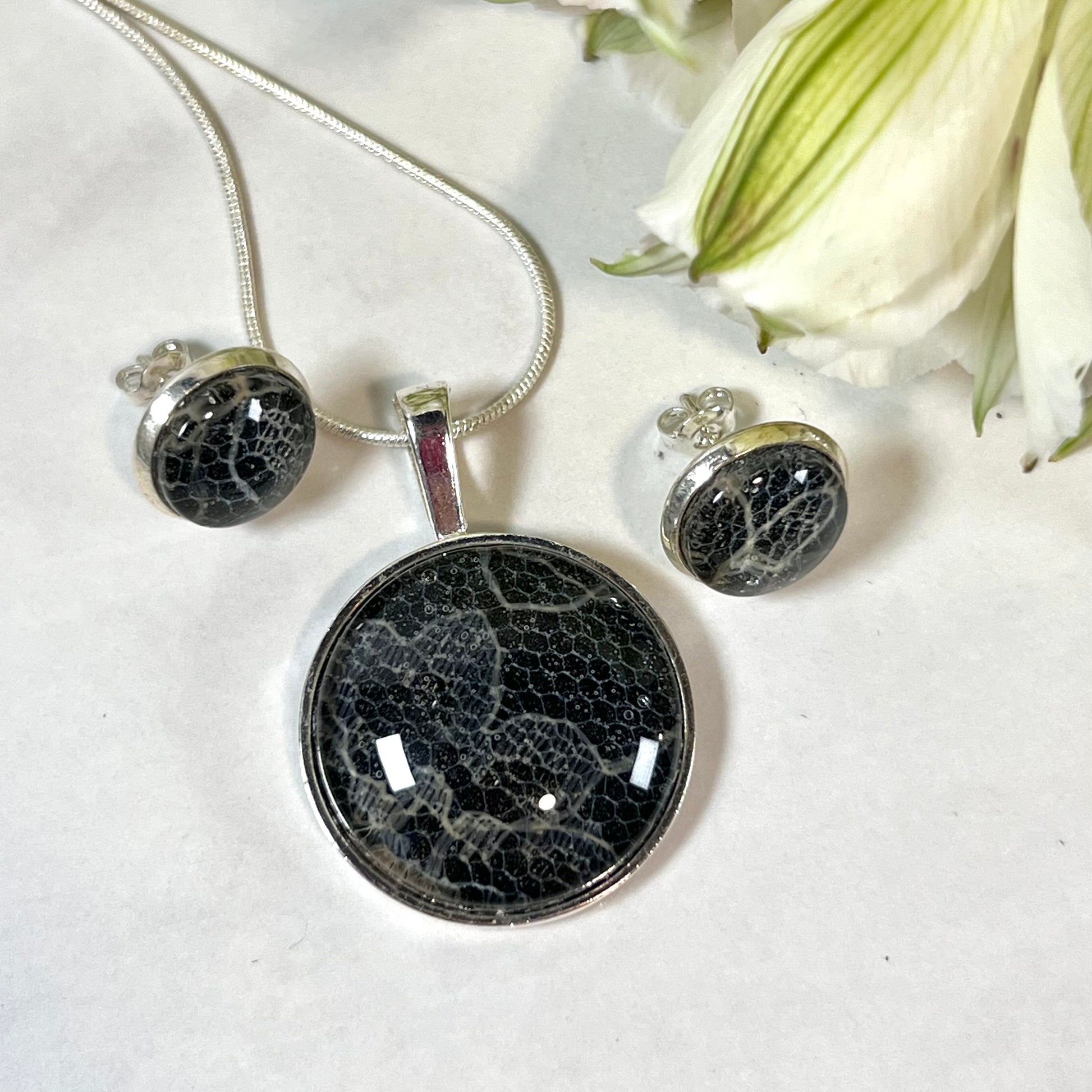 Lace 13th Anniversary Stud Earrings Handmade-Earrings-Handmadeanniversary-Handmade Anniversary