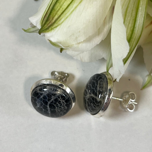 Lace 13th Anniversary Stud Earrings Handmade-Earrings-Handmadeanniversary-Handmade Anniversary