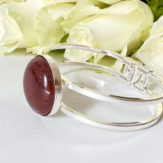 Leather 3rd Anniversary Bangle Bracelet Handmade-Bangle-Handmadeanniversary-Handmade Anniversary