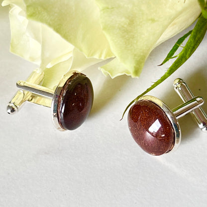 Leather 3rd Anniversary Cufflinks Handmade-Cufflinks-Handmadeanniversary-Handmade Anniversary