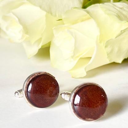 Leather 3rd Anniversary Cufflinks Handmade-Cufflinks-Handmadeanniversary-Handmade Anniversary