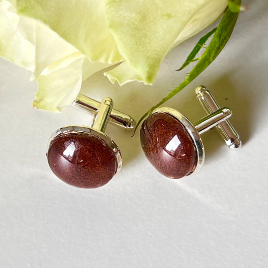 Leather 3rd Anniversary Cufflinks Handmade-Cufflinks-Handmadeanniversary-Handmade Anniversary