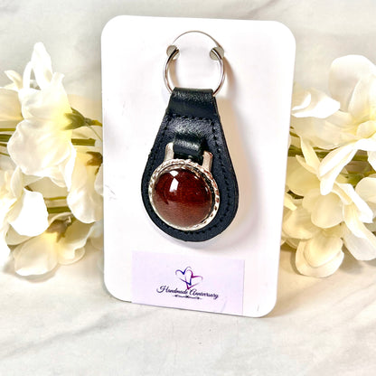 Leather 3rd Anniversary Leather Key Fob Handmade-Keyring-Handmadeanniversary-Handmade Anniversary