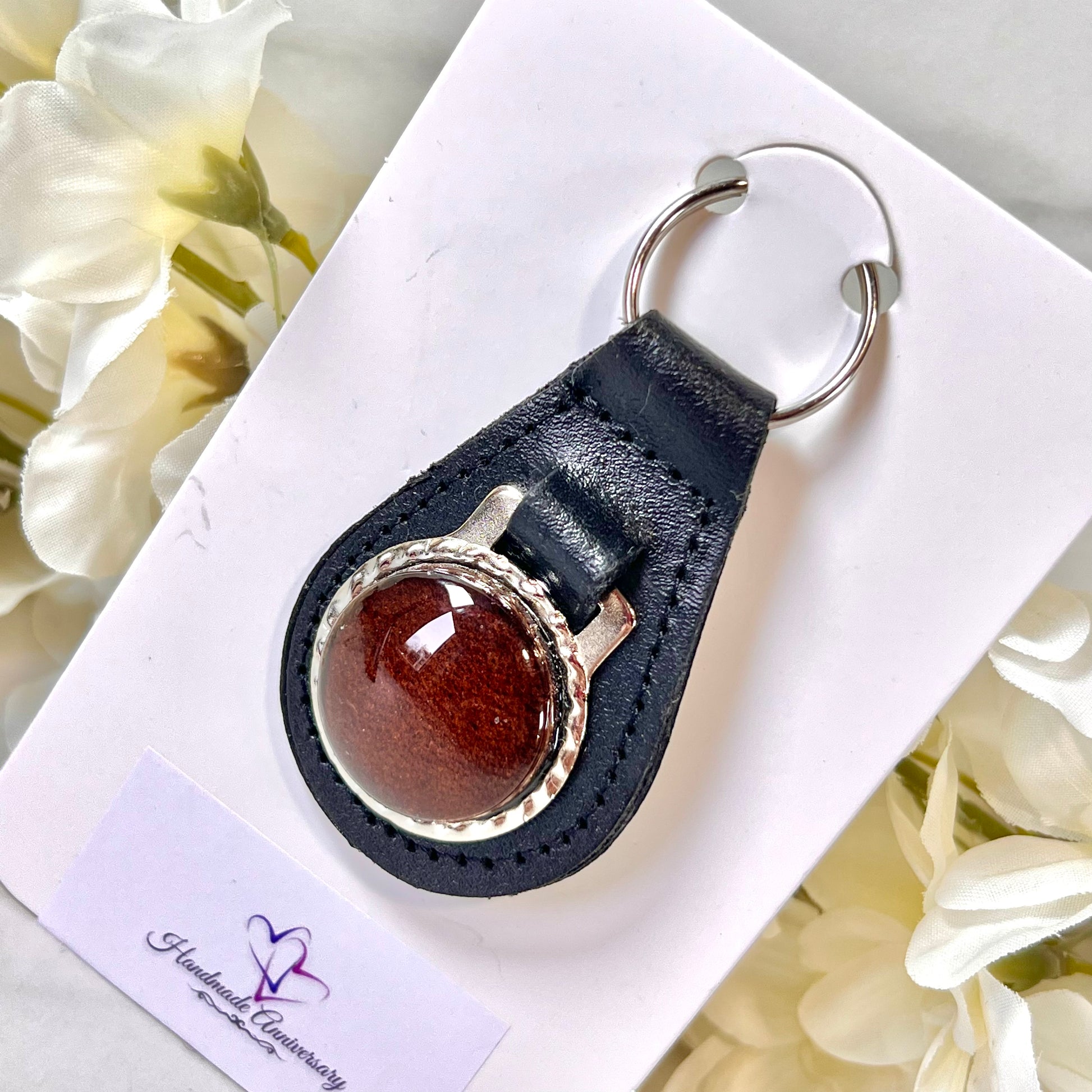 Leather 3rd Anniversary Leather Key Fob Handmade-Keyring-Handmadeanniversary-Handmade Anniversary