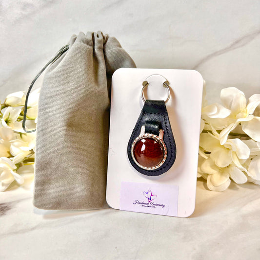 Leather 3rd Anniversary Leather Key Fob Handmade-Keyring-Handmadeanniversary-Handmade Anniversary