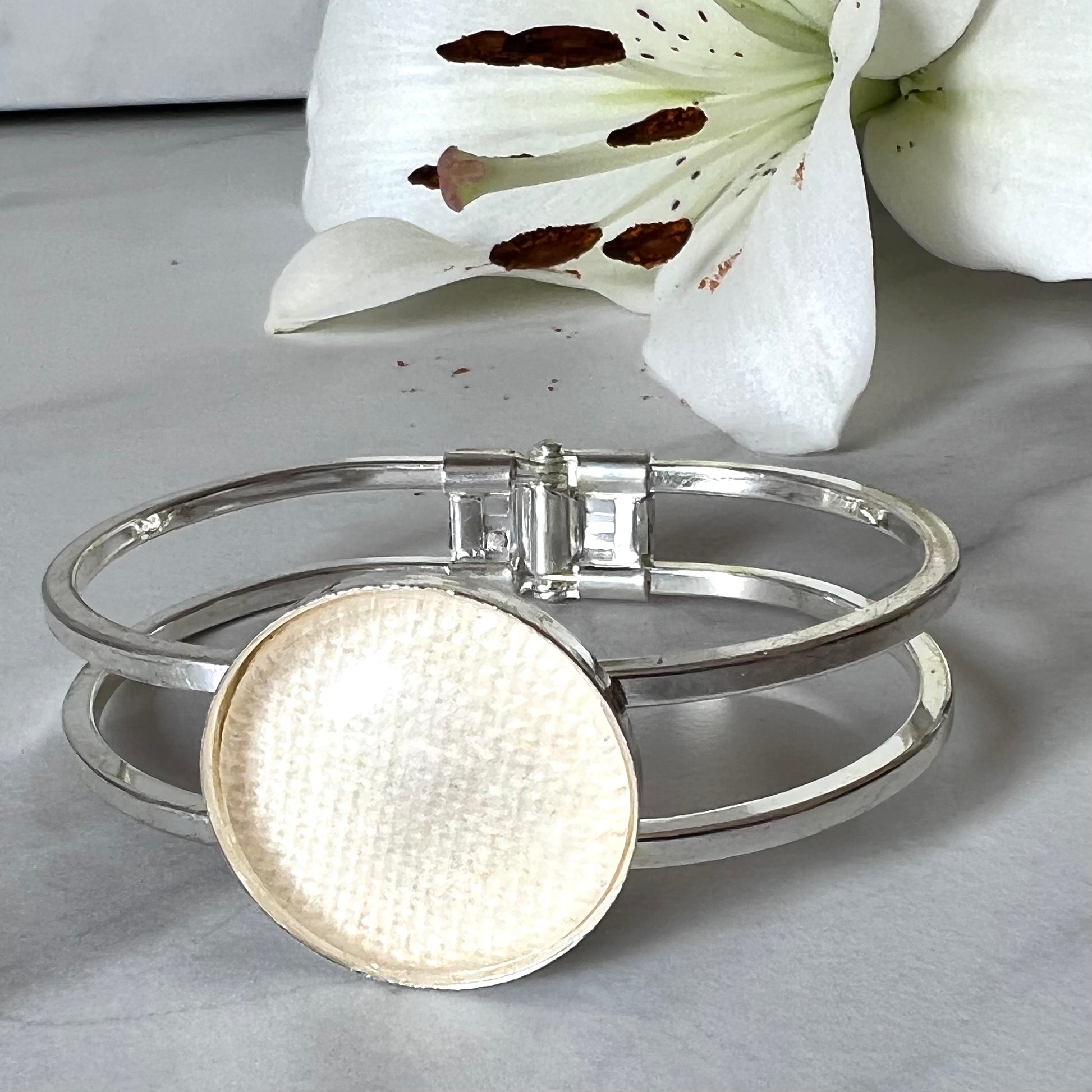 Linen 8th Anniversary Bangle Bracelet Handmade-Bangle-Handmadeanniversary-Handmade Anniversary