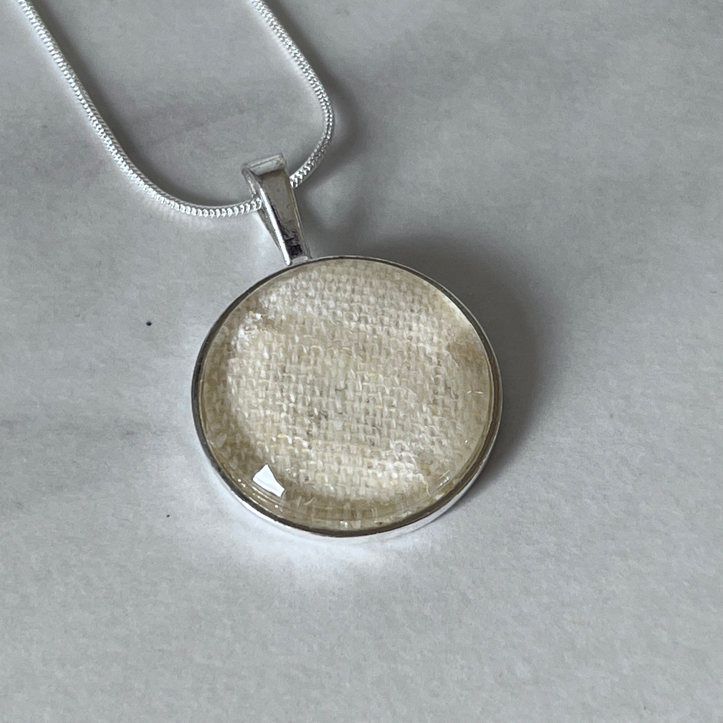 Linen 8th Anniversary Pendant & Earrings Jewellery Set Handmade-Pendant & Earrings-Handmadeanniversary-Handmade Anniversary