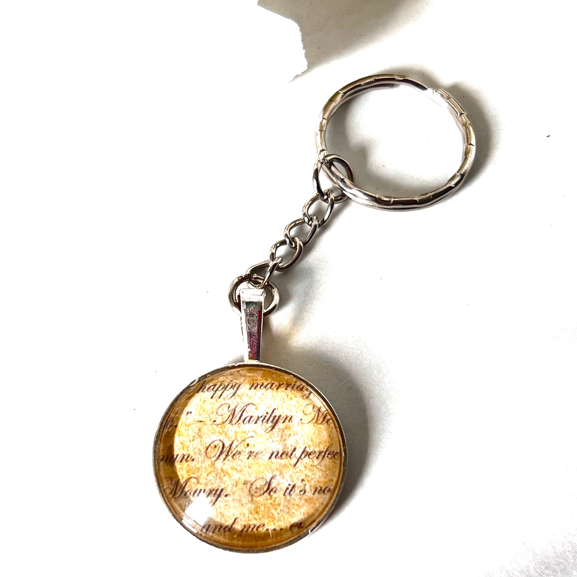 Paper 1st Anniversary Keyring Handmade-Keyring-Handmadeanniversary-Handmade Anniversary