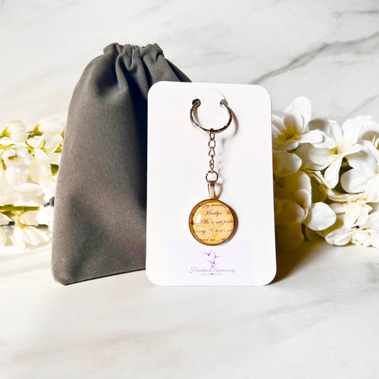 Paper 1st Anniversary Keyring Handmade-Keyring-Handmadeanniversary-Handmade Anniversary