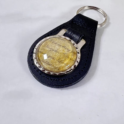 Paper 1st Anniversary Leather Key Fob Handmade-Keyring-Handmadeanniversary-Handmade Anniversary