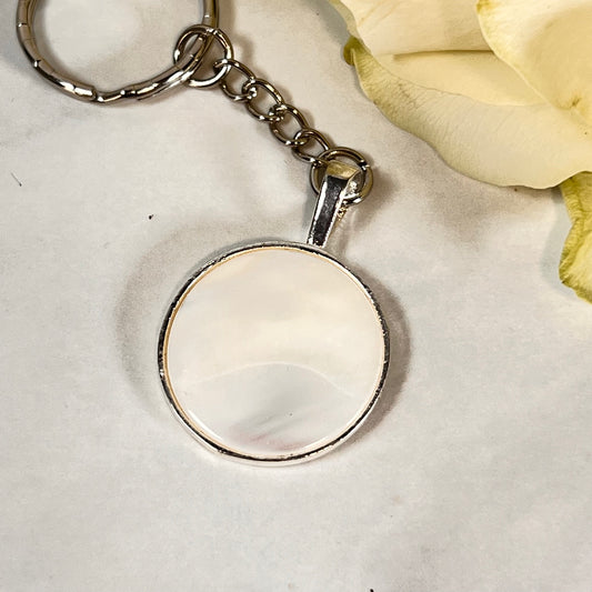 Pearl 30th Anniversary Keyring Key Chain Handmade-Keyring-Handmadeanniversary-Handmade Anniversary