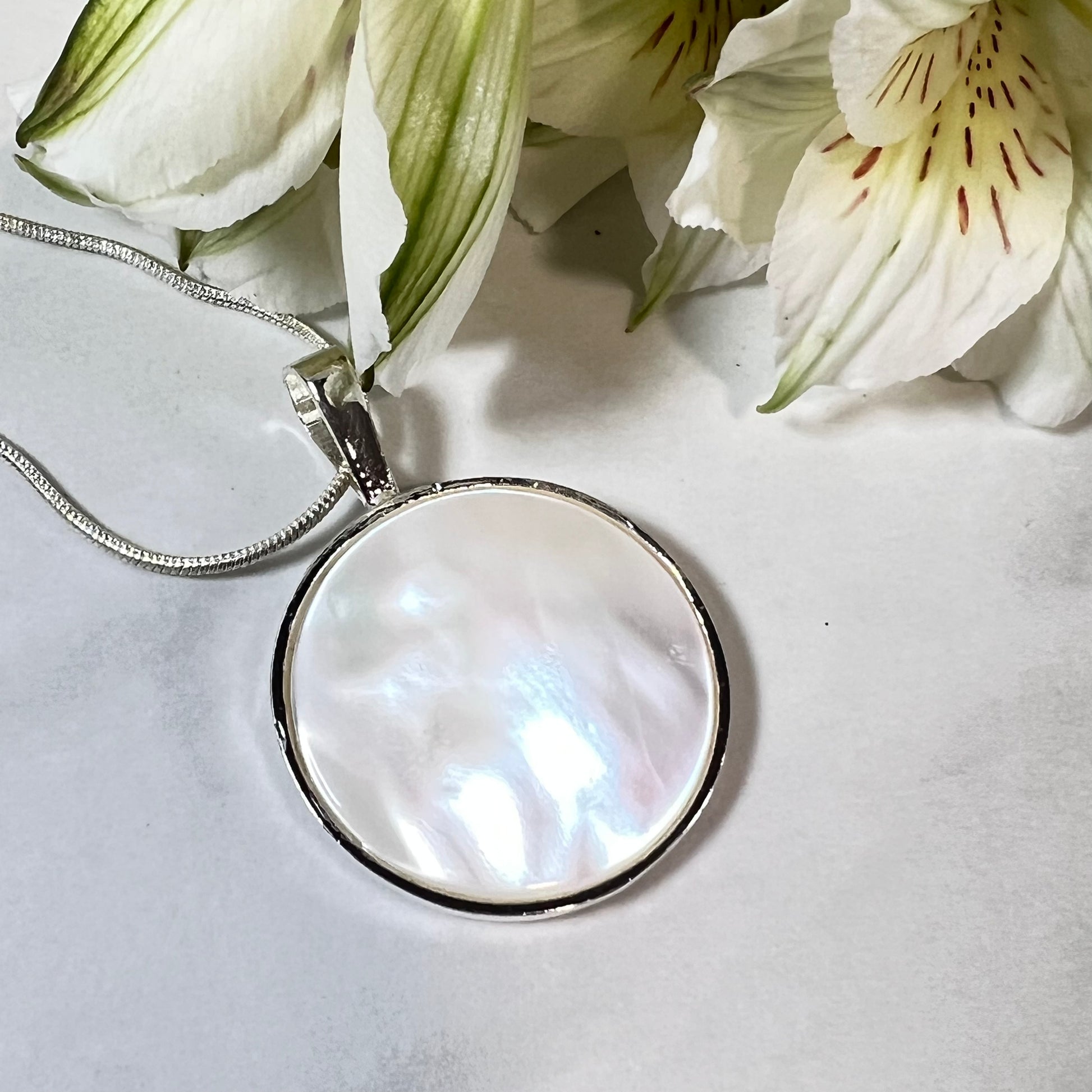Pearl 30th Anniversary Pendant & Earrings Jewellery Set Handmade-Pendant & Earrings-Handmadeanniversary-Handmade Anniversary