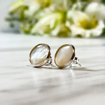 Pearl 30th Anniversary Stud Earrings Handmade-Earrings-Handmadeanniversary-Handmade Anniversary