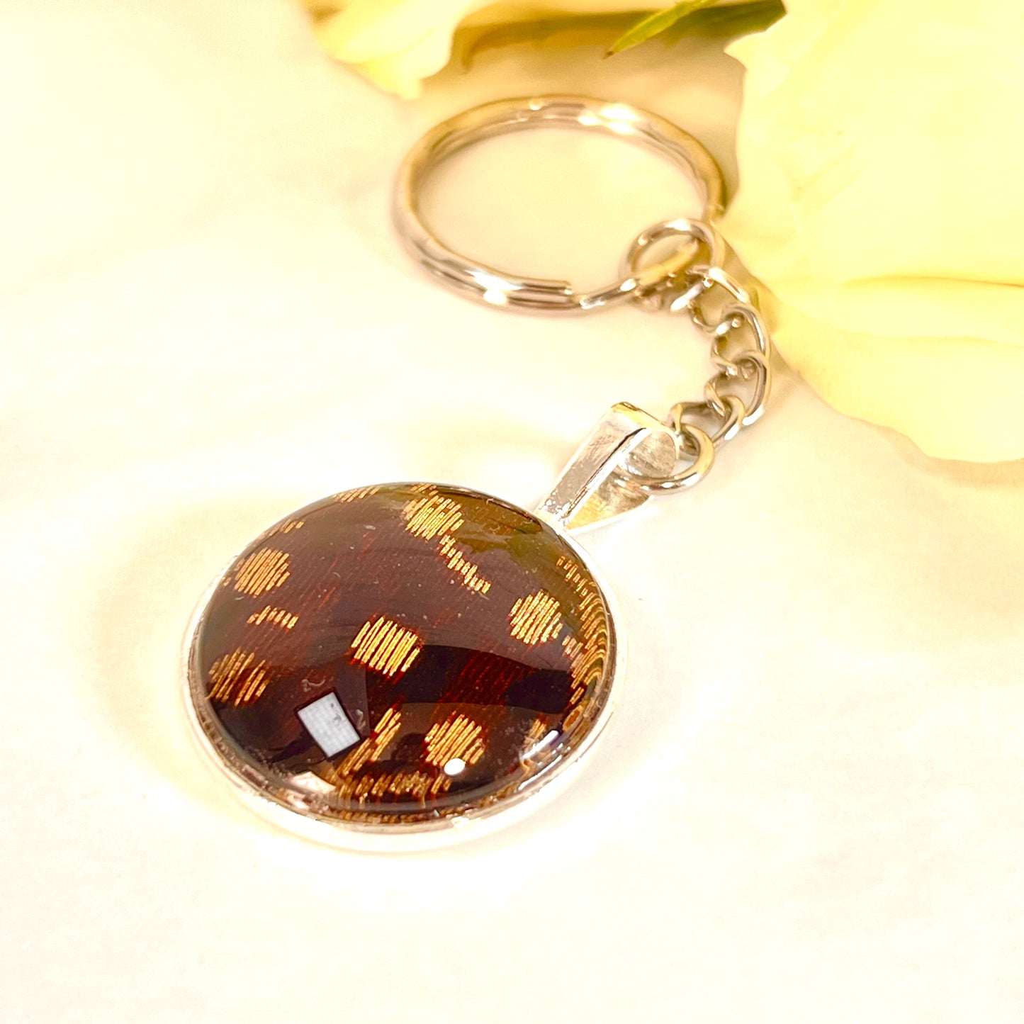 Silk 12th Anniversary Keyring Handmade-Keyring-Handmadeanniversary-Handmade Anniversary
