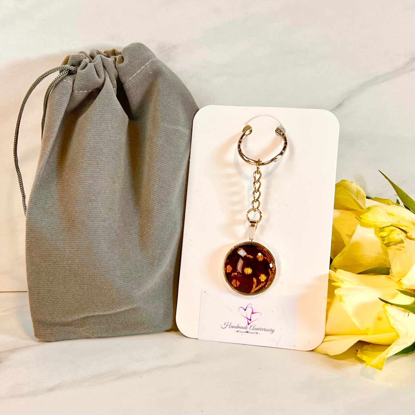 Silk 12th Anniversary Keyring Handmade-Keyring-Handmadeanniversary-Handmade Anniversary