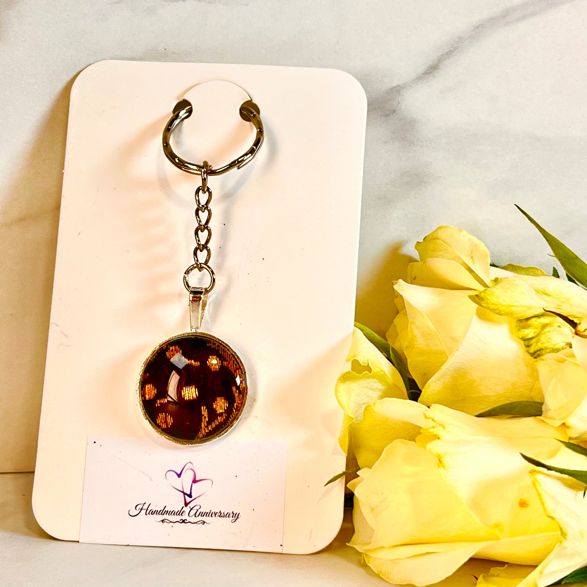 Silk 12th Anniversary Keyring Handmade-Keyring-Handmadeanniversary-Handmade Anniversary