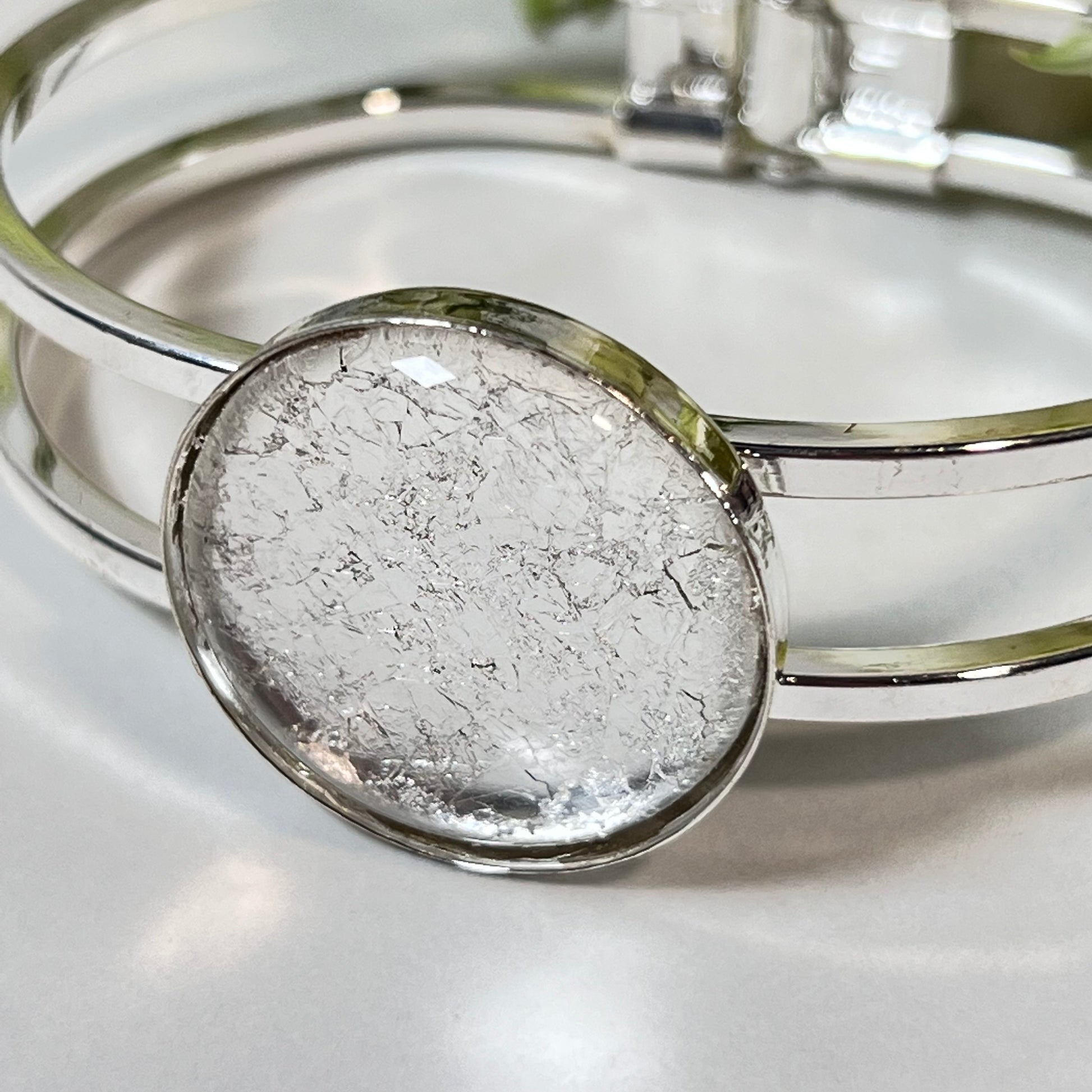 Silver 25th Anniversary Bangle Bracelet Handmade-Bangle-Handmadeanniversary-Handmade Anniversary