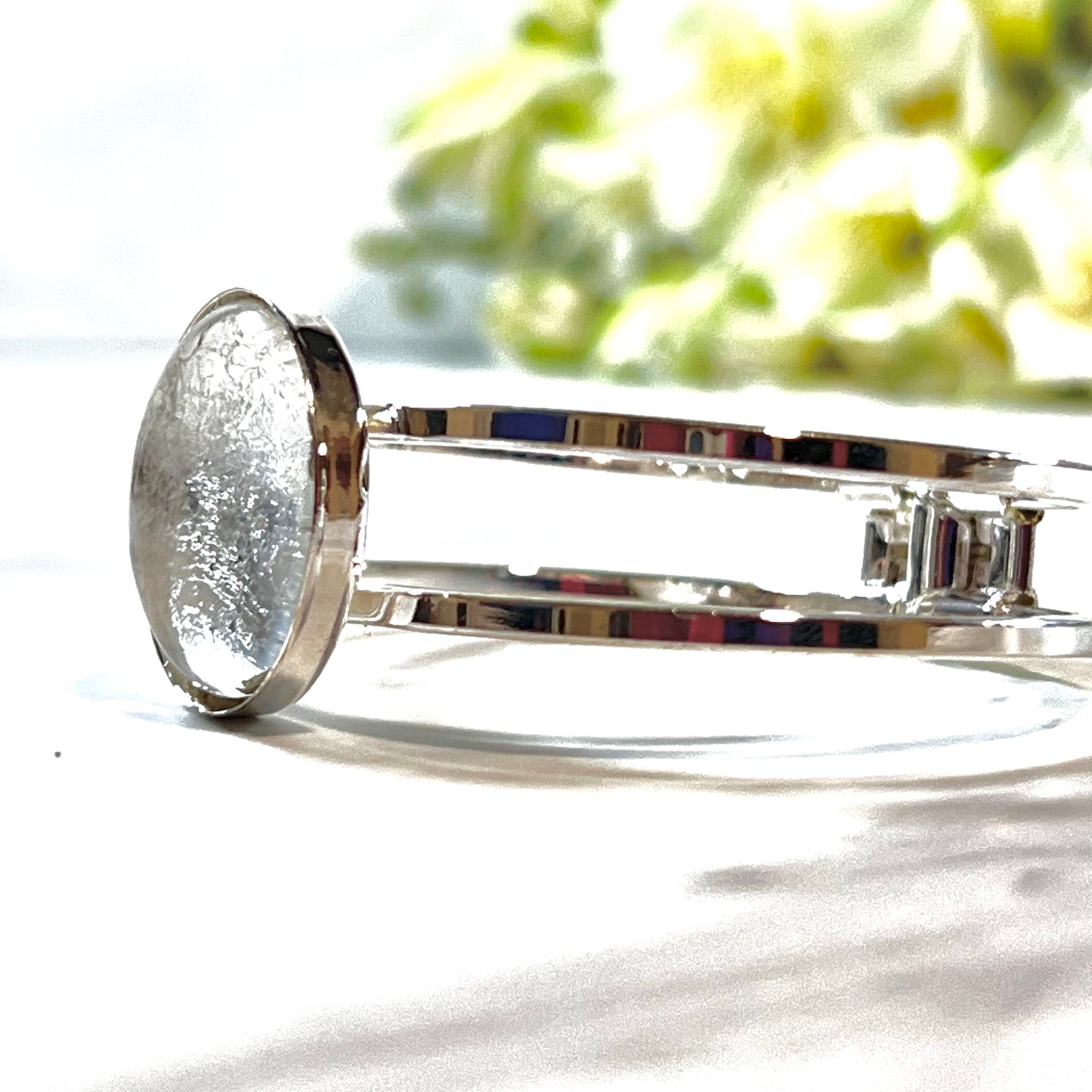 Silver 25th Anniversary Bangle Bracelet Handmade-Bangle-Handmadeanniversary-Handmade Anniversary