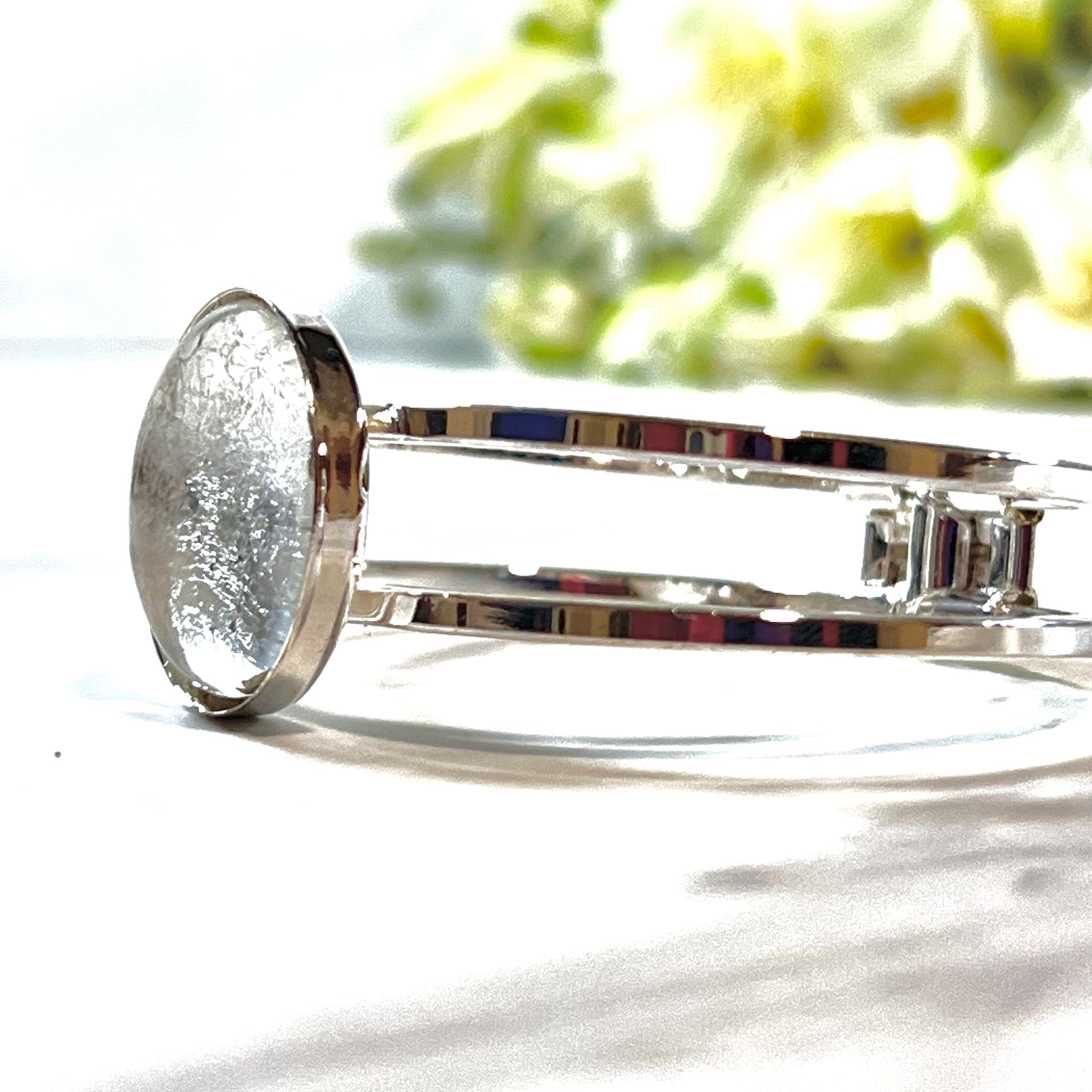 Silver 25th Anniversary Bangle Bracelet Handmade-Bangle-Handmadeanniversary-Handmade Anniversary