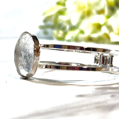 Silver 25th Anniversary Bangle Bracelet Handmade-Bangle-Handmadeanniversary-Handmade Anniversary