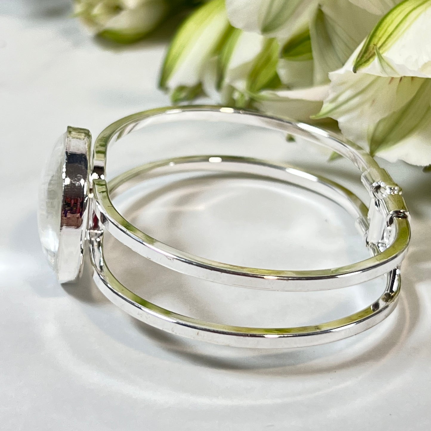 Silver 25th Anniversary Bangle Bracelet Handmade-Bangle-Handmadeanniversary-Handmade Anniversary