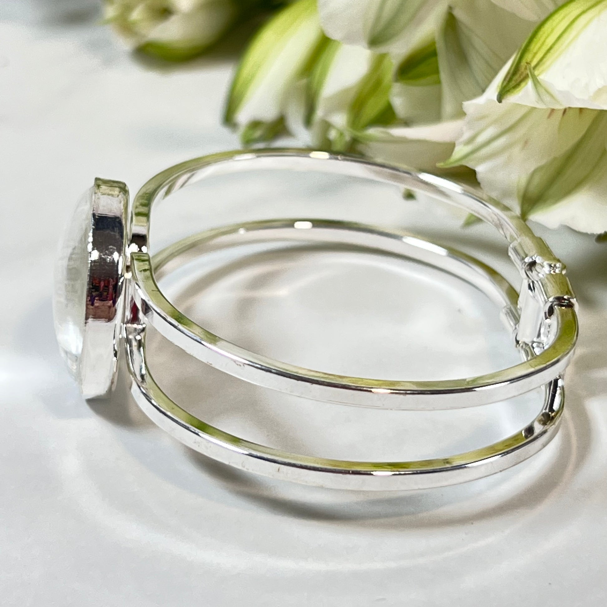 Silver 25th Anniversary Bangle Bracelet Handmade-Bangle-Handmadeanniversary-Handmade Anniversary
