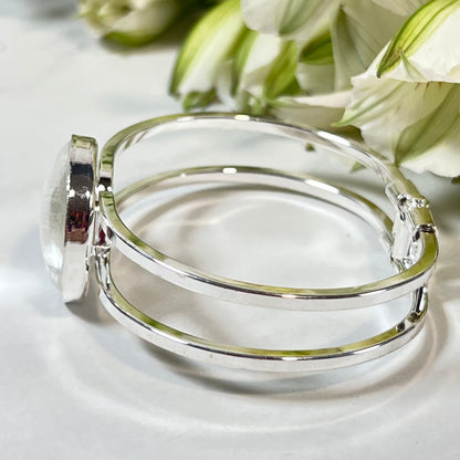 Silver 25th Anniversary Bangle Bracelet Handmade-Bangle-Handmadeanniversary-Handmade Anniversary