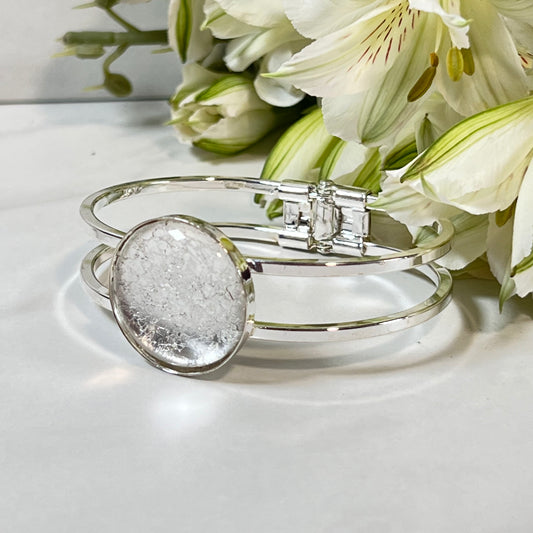 Silver 25th Anniversary Bangle Bracelet Handmade-Bangle-Handmadeanniversary-Handmade Anniversary